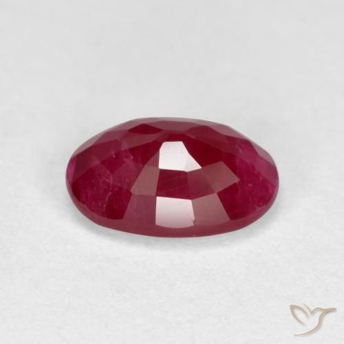 Ruby Gemstone in 7 x 5 mm (calibrated) Size for Sale, Ruby Stone in Medium Red Color