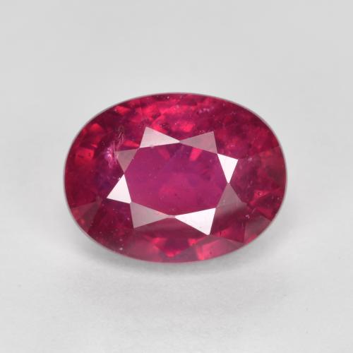 Reddish Pink Ruby Gem - 2.2ct Oval Facet (ID: 568291)