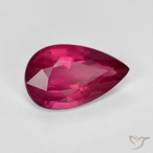 2.36 ct Red Ruby Stone, Natural Ruby in Pear Facet Shape for Sale