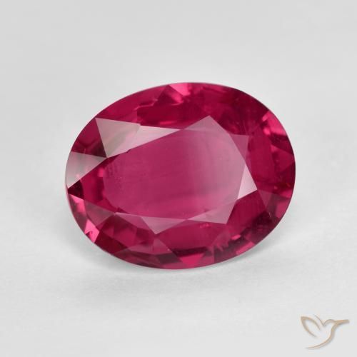 2.00 ct Red Ruby Stone, Natural Ruby in Oval Facet Shape for Sale