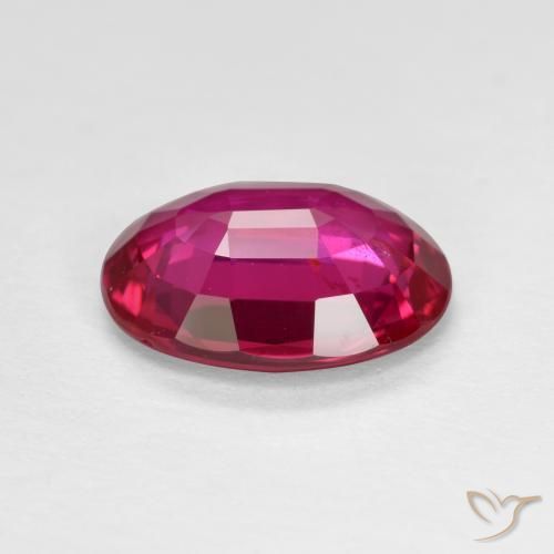 Ruby Gemstone in 9 x 7 mm (calibrated) Size for Sale, Ruby Stone in Deep Reddish Pink Color