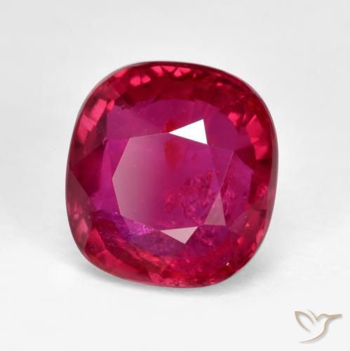 2.02 ct Red Ruby Stone, Natural Ruby in Cushion-Cut Shape for Sale