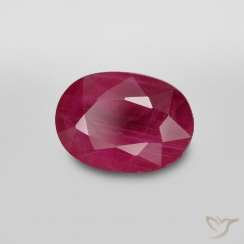1.38 ct Red Ruby Stone, Natural Ruby in Oval Facet Shape for Sale