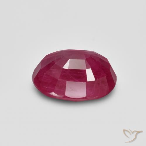 Ruby Gemstone in 7 x 5 mm (calibrated) Size for Sale, Ruby Stone in Medium-Dark Red Color