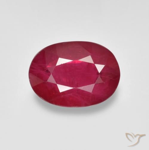 1.06 ct Oval Cut Ruby, 6.9 x 5 mm From Myanmar, Photo A