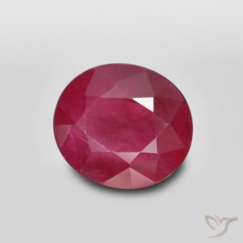 1.35 ct Red Ruby Stone, Natural Ruby in Oval Facet Shape for Sale