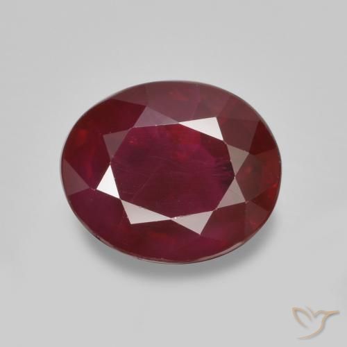 1.07ct Natural Dark Red Ruby, Oval, SI