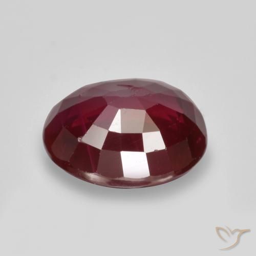 Ruby Gemstone in 6.3 x 5.2 mm Size for Sale, Ruby Stone in Dark Red Color