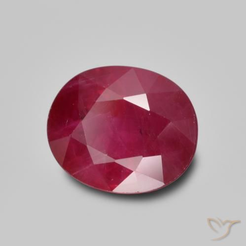 1.41 ct Red Ruby Stone, Natural Ruby in Oval Facet Shape for Sale