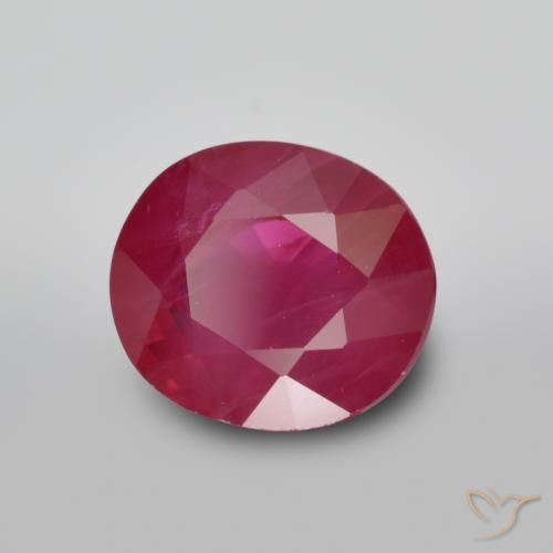 1.36 ct Red Ruby Stone, Natural Ruby in Oval Facet Shape for Sale