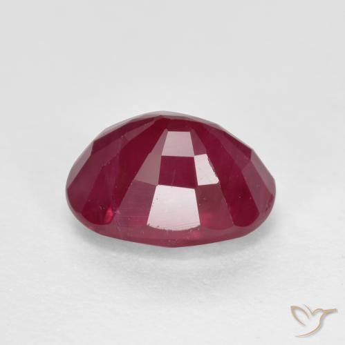 Ruby Gemstone in 7 x 5 mm (calibrated) Size for Sale, Ruby Stone in Medium Red Color