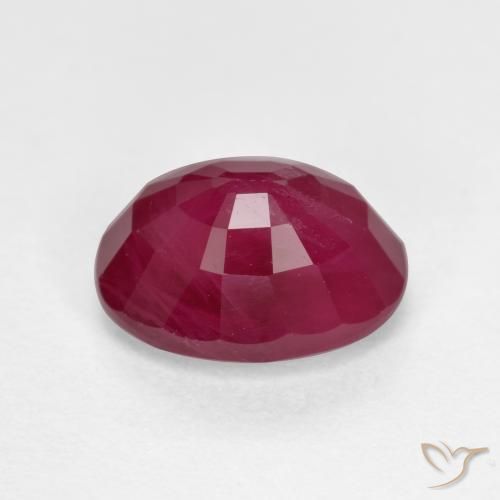 Ruby Gemstone in 7 x 5 mm (calibrated) Size for Sale, Ruby Stone in Wine Red Color