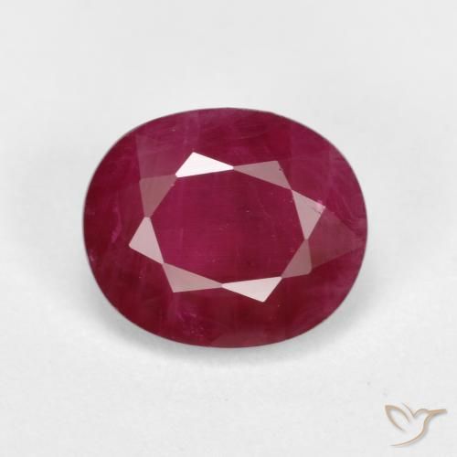 Rubí de talla ovalada de 1,45 ct, 7,2 x 6,1 mm de Myanmar, Photo A
