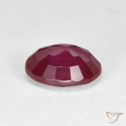 Ruby Gemstone in 6.4 x 5.4 mm Size for Sale, Ruby Stone in Deep Red Color