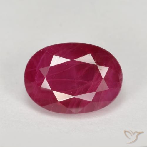 Rubí de talla ovalada de 1,27 ct, 7,2 x 5,2 mm de Myanmar, Photo A