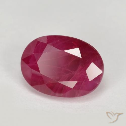 1.27 ct Red Ruby Stone, Natural Ruby in Oval Facet Shape for Sale