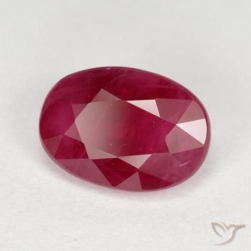 1.02 ct Red Ruby Stone, Natural Ruby in Oval Facet Shape for Sale