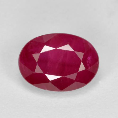 Rose rougeâtre profond Rubis gemme - 1ct Ovale facette (ID: 569720)