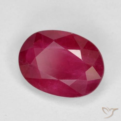 1.08 ct Red Ruby Stone, Natural Ruby in Oval Facet Shape for Sale