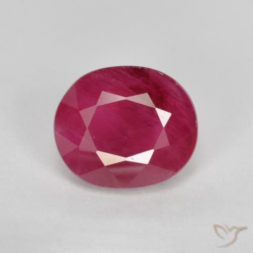 1.22ct Natural Medium Red Ruby, Oval, SI