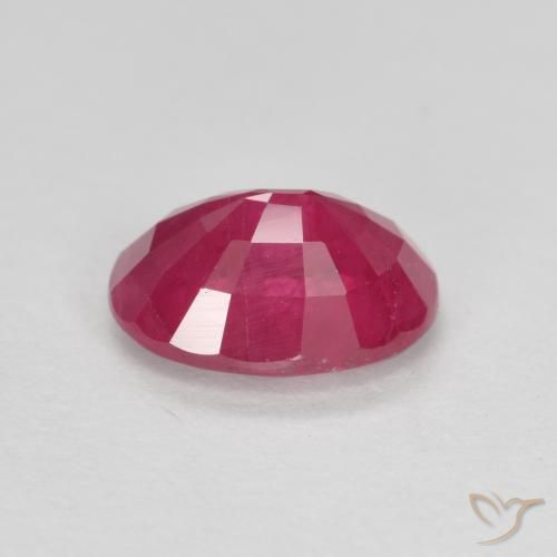Ruby Gemstone in 7 x 5 mm (calibrated) Size for Sale, Ruby Stone in Reddish Pink Color