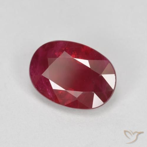 1.02 ct Red Ruby Stone, Natural Ruby in Oval Facet Shape for Sale