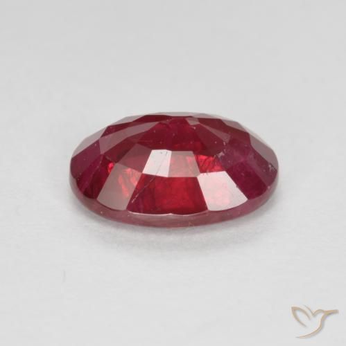Ruby Gemstone in 7 x 5 mm (calibrated) Size for Sale, Ruby Stone in Dark Red Color