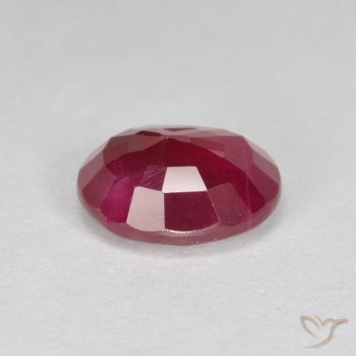 Ruby Gemstone in 6.6 x 5.5 mm Size for Sale, Ruby Stone in Deep Red Color