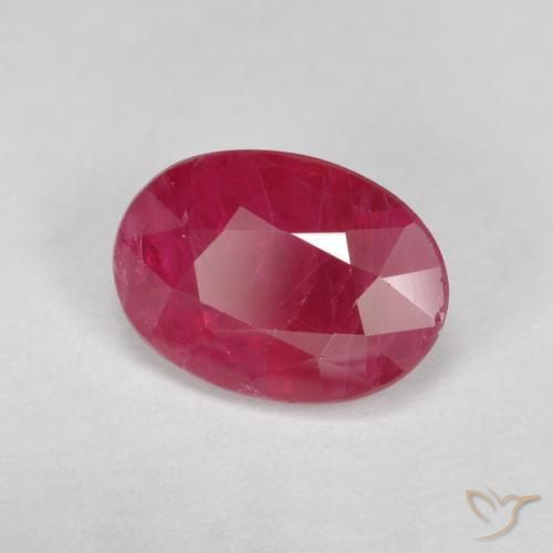 1.08 ct Red Ruby Stone, Natural Ruby in Oval Facet Shape for Sale