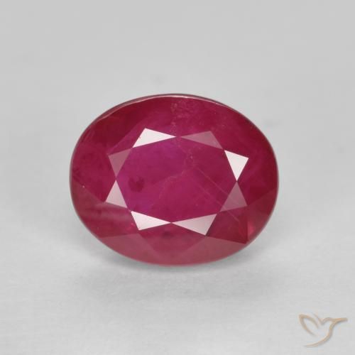 1.12 ct Oval Cut Ruby, 6.6 x 5.5 mm From Myanmar, Photo A
