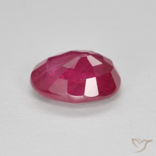 Ruby Gemstone in 6.6 x 5.5 mm Size for Sale, Ruby Stone in Pinkish Red Color