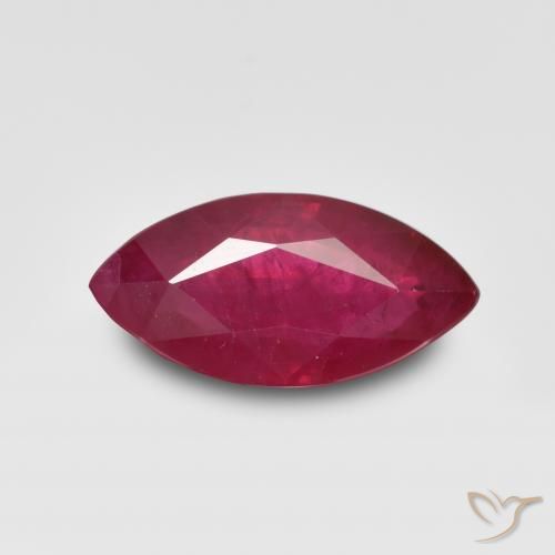 1.24 ct Marquise Cut Ruby, 9.2 x 4.6 mm From Myanmar, Photo A