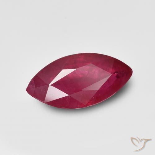 1.24 ct Red Ruby Stone, Natural Ruby in Marquise Facet Shape for Sale