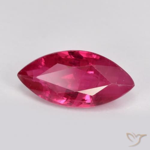 1.24 ct Red Ruby Stone, Natural Ruby in Marquise Facet Shape for Sale