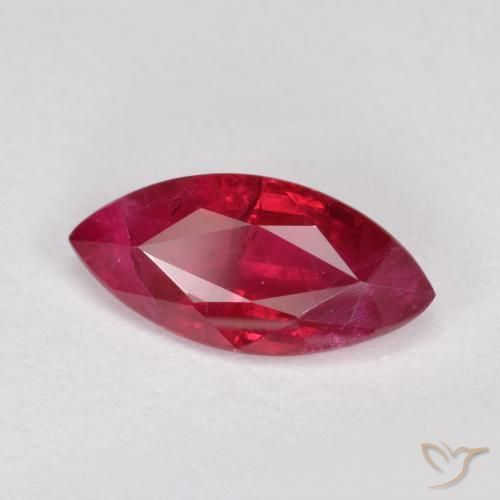 1.17 ct Red Ruby Stone, Natural Ruby in Marquise Facet Shape for Sale