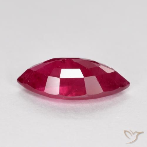 Ruby Gemstone in 9.2 x 4.4 mm Size for Sale, Ruby Stone in Medium-Dark Red Color