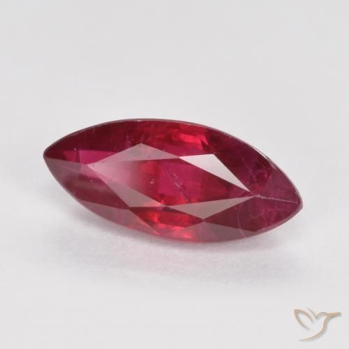 1.06 ct Red Ruby Stone, Natural Ruby in Marquise Facet Shape for Sale