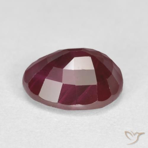Ruby Gemstone in 6.5 x 5.5 mm Size for Sale, Ruby Stone in Wine Red Color