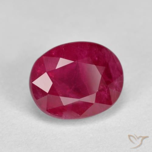 1.35 ct Red Ruby Stone, Natural Ruby in Oval Facet Shape for Sale