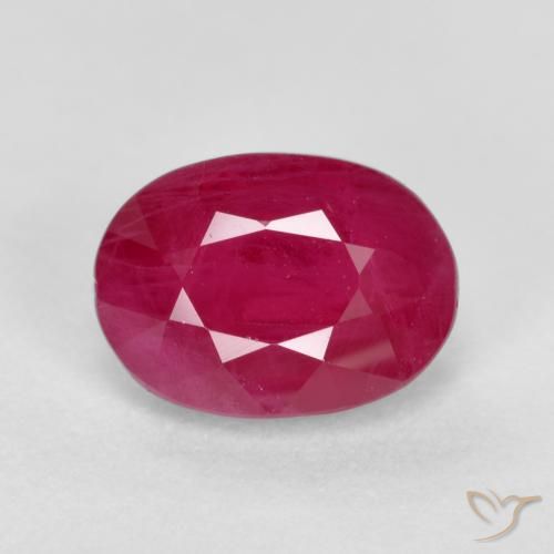 1.23ct Natural Medium Red Ruby, Oval, SI