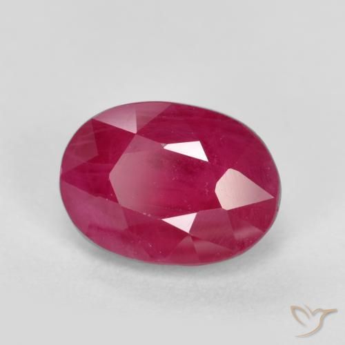 1.23 ct Red Ruby Stone, Natural Ruby in Oval Facet Shape for Sale