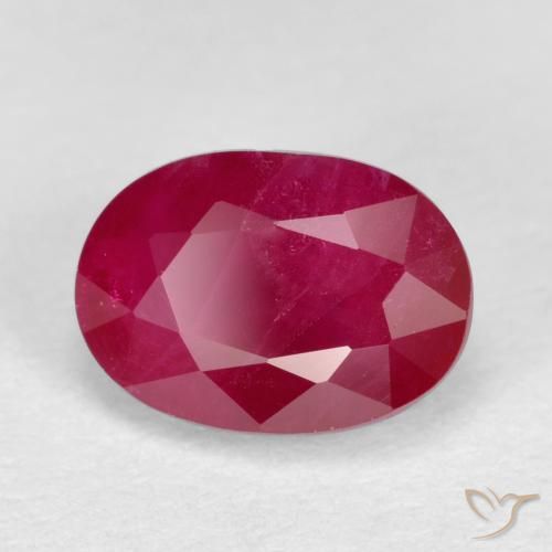 1.25 ct Red Ruby Stone, Natural Ruby in Oval Facet Shape for Sale