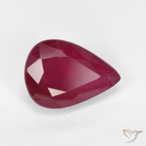 1.04 ct Red Ruby Stone, Natural Ruby in Pear Facet Shape for Sale