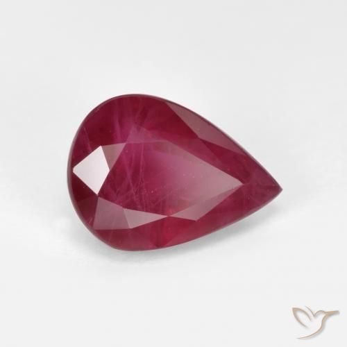 1.07 ct Red Ruby Stone, Natural Ruby in Pear Facet Shape for Sale