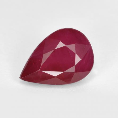 ワインレッド ルビー 宝石 - 1ct ペアーファセット (ID: 569921)