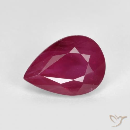 1.06 ct Red Ruby Stone, Natural Ruby in Pear Facet Shape for Sale