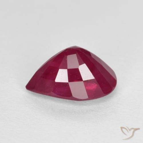 Ruby Gemstone in 7 x 5 mm (calibrated) Size for Sale, Ruby Stone in Reddish Pink Color