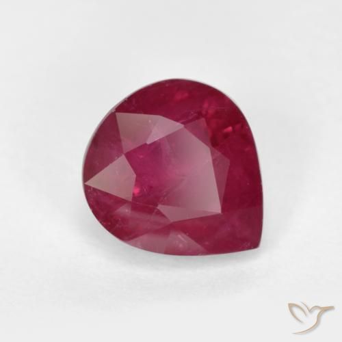 1.24 ct Red Ruby Stone, Natural Ruby in Pear Facet Shape for Sale