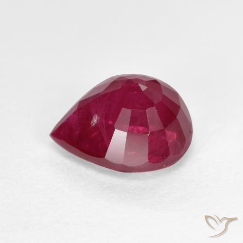 Ruby Gemstone in 6.8 x 6 mm Size for Sale, Ruby Stone in Medium Red Color