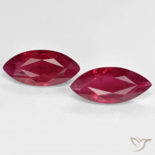 Rubis taille marquise de 2,43 ct, 9,7 x 4,5 mm du Myanmar, Photo A